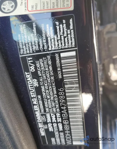 2011 Mercedes-Benz E 350 4Matic Wagon из США, поврежденный, VIN WDDHH8HB1BA479886